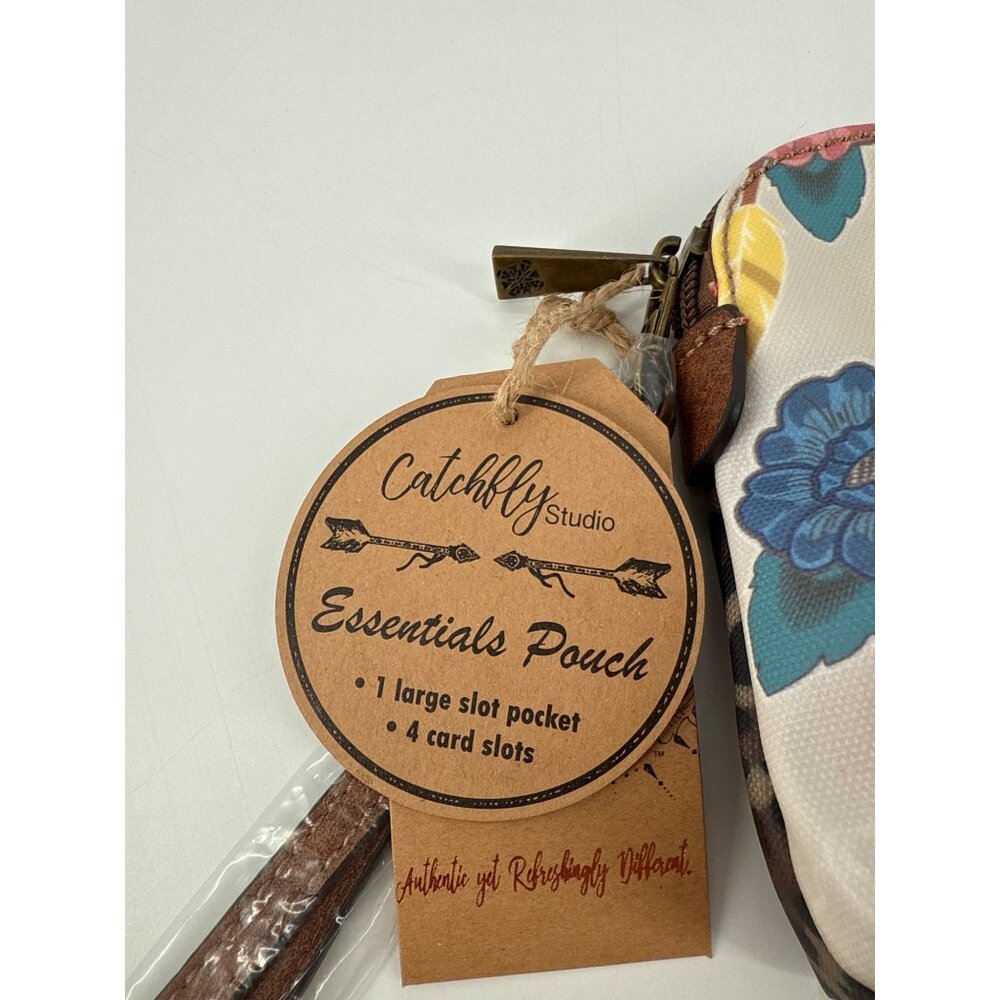 Catchfly Studio Essentials Pouch With Wristlet Strap Floral & Cactus Print New - Picture 7 of 8